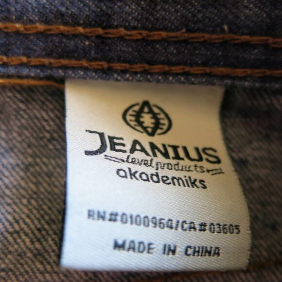 AKADEMIKS JEANIUS Jeans 34x32* Men Distressed Dark Wash Blue  Hip Hop Streetwear - Picture 15 of 16